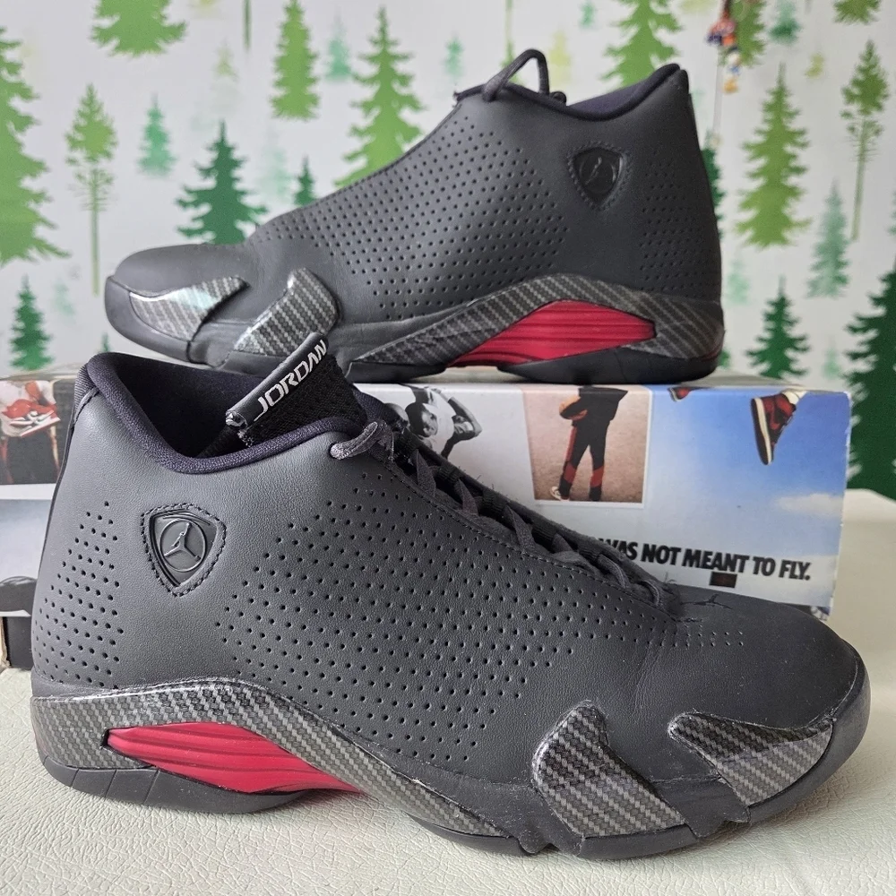 Air Jordan 14 Retro  Black-Anthracite-Varsity Red
